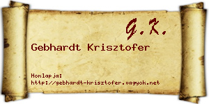 Gebhardt Krisztofer névjegykártya